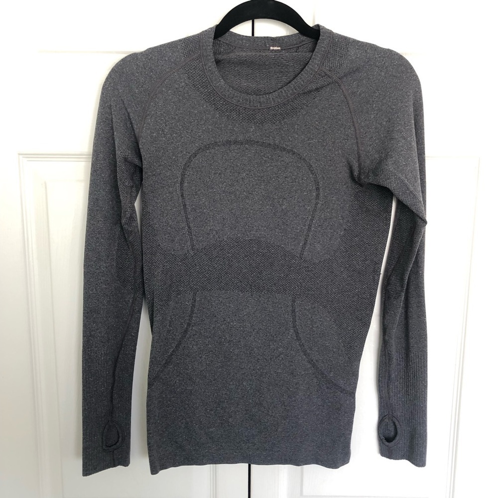 Lululemon Swiftly Tech Long Sleeve Heathered Gray Top Size 6